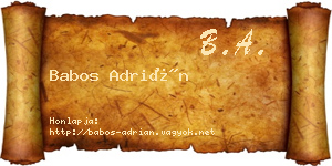 Babos Adrián névjegykártya
