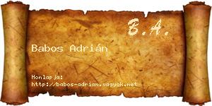 Babos Adrián névjegykártya